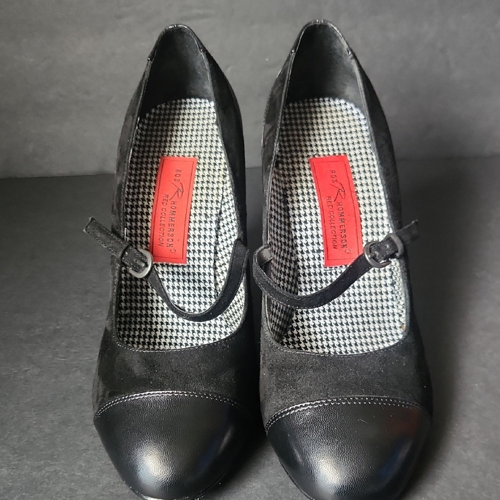 Ros Hommerson Black Suede Heels Size 8.5 - Picture 2 of 8